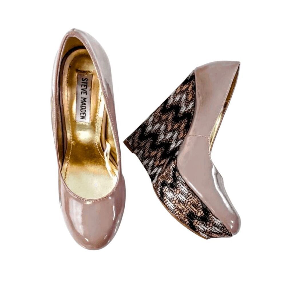 STEVE MADDEN Elli Platform Wedge Size 7